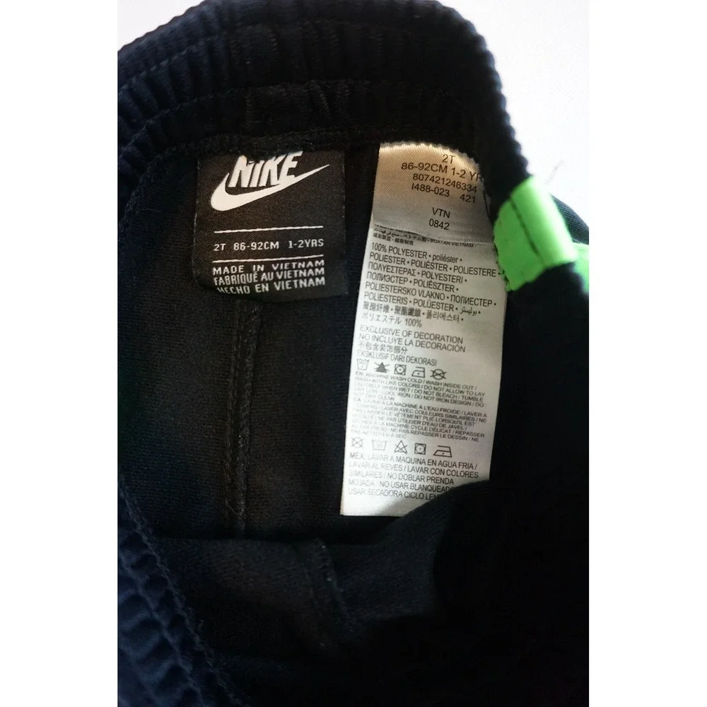 Nike Toddler Boys Tracksuit Set Grey Black Neon Green 2T I488-023